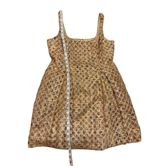 Brand New Anthropologie Maeve Tweed Fit & Flare Mini Dress Neutral 12 Petite - Picture 9 of 16